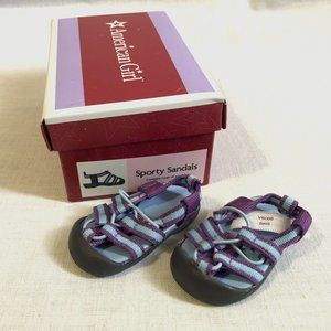 American Girl Doll Sporty Sandals Blue Purple in Original Shoe Box New